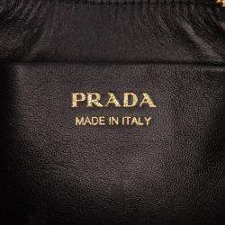 Pre Owned Prada Black Small Soft Calf Arque Satchel