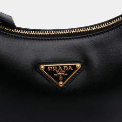 Pre Owned Prada Black Small Soft Calf Arque Satchel