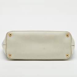 Pre Owned Prada Light Blue/White Saffiano Lux Leather Large Shopper Tote