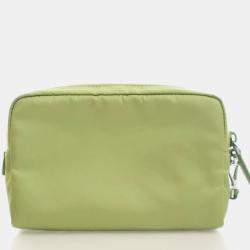 Pre Owned Prada Re-Nylon Small Green Nylon Pouch Bag