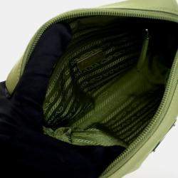 Pre Owned Prada Re-Nylon Small Green Nylon Pouch Bag