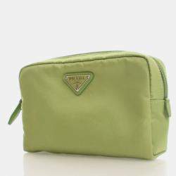 Pre Owned Prada Re-Nylon Small Green Nylon Pouch Bag