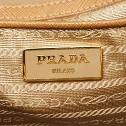 Pre Owned Prada Caramel Brown Saffiano Lux Leather Large Galleria Double Zip Tote