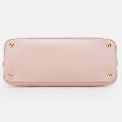Pre Owned Prada Pink Medium Saffiano Lux Promenade Satchel