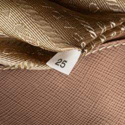 Pre Owned Prada Pink Medium Saffiano Lux Promenade Satchel