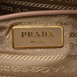 Pre Owned Prada Pink Medium Saffiano Lux Promenade Satchel