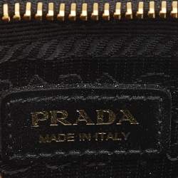 Pre Owned Prada Black Saffiano Leather Heart Double Pouch