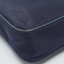 Pre Owned Prada Navy Blue Nylon and Saffiano Leather Re-Edition 2005 Shoulder Bag