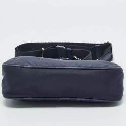 Pre Owned Prada Navy Blue Nylon and Saffiano Leather Re-Edition 2005 Shoulder Bag