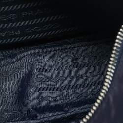 Pre Owned Prada Navy Blue Nylon and Saffiano Leather Re-Edition 2005 Shoulder Bag