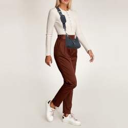 Pre Owned Prada Navy Blue Nylon and Saffiano Leather Re-Edition 2005 Shoulder Bag