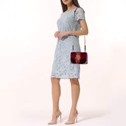 Pre Owned Prada Multicolor Velvet Lions Head Cahier Flap Shoulder Bag