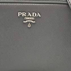 Pre Owned Prada Grey Saffiano Leather Mini Camera Crossbody Bag