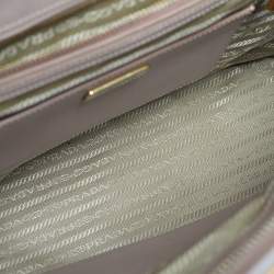 Pre Owned Prada Nude Saffino Leather Medium Double Zip Tote