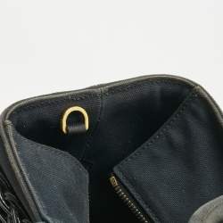 Pre Owned Prada Black Wicker and Canvas Large Midollino Tote