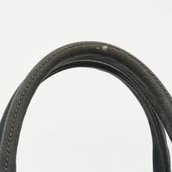 Pre Owned Prada Black Wicker and Canvas Large Midollino Tote