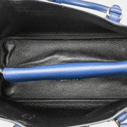 Pre Owned Prada Blue Medium Saffiano Cuir Double Satchel