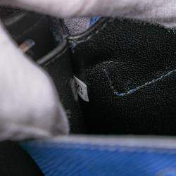 Pre Owned Prada Blue Medium Saffiano Cuir Double Satchel