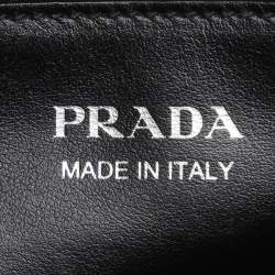 Pre Owned Prada Black Saffiano Cuir Leather Monochrome Shoulder Bag
