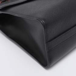Pre Owned Prada Black Saffiano Cuir Leather Monochrome Shoulder Bag