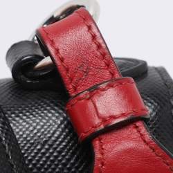 Pre Owned Prada Black Saffiano Cuir Leather Monochrome Shoulder Bag