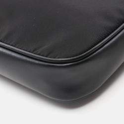 Pre Owned Prada Tessuto Black Nylon Leather Shoulder Bag