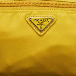 مملوكة مسبقًا Prada Yellow Tessuto Nylon Cosmetic Pouch