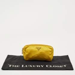 مملوكة مسبقًا Prada Yellow Tessuto Nylon Cosmetic Pouch