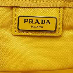 مملوكة مسبقًا Prada Yellow Tessuto Nylon Cosmetic Pouch