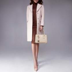 Pre Owned Prada Beige Saffiano Lux Leather Small Galleria Tote
