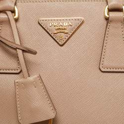 Pre Owned Prada Beige Saffiano Lux Leather Small Galleria Tote
