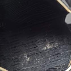 Pre Owned Prada Black Saffiano Leather and Nylon Front Pocket Tote