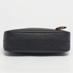 Pre Owned Prada Black Saffiano Leather Re-Edition 2005 Shoulder Bag