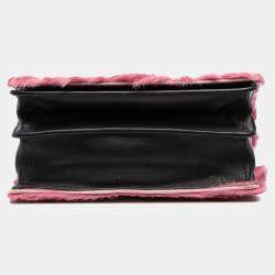 Pre Owned Prada Pink City Calf Trimmed Cavallino Cahier Crossbody