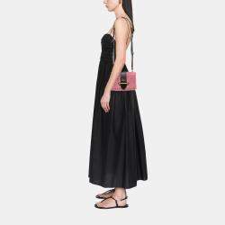 Pre Owned Prada Pink City Calf Trimmed Cavallino Cahier Crossbody