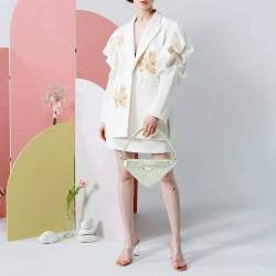 Pre Owned Prada Mint Green Satin Crystal Studded Triangle Shoulder Bag