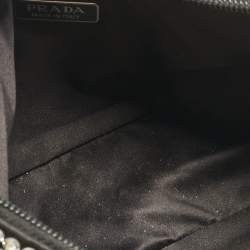 Pre Owned Prada Black Satin Crystals Re-Edition 2000 Shoulder Bag