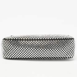 Pre Owned Prada Black Satin Crystals Re-Edition 2000 Shoulder Bag