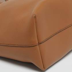 Pre Owned Prada Brown Vitello Phoenix Leather Shopper Tote