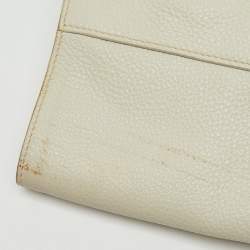 Pre Owned Prada Off White Vitello Daino Leather Tote