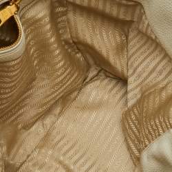 Pre Owned Prada Off White Vitello Daino Leather Tote