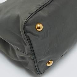 Pre Owned Prada Grey Nylon and Leather Tote