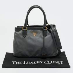 Pre Owned Prada Grey Nylon and Leather Tote