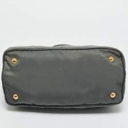Pre Owned Prada Grey Nylon and Leather Tote