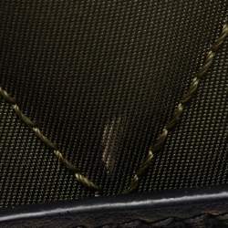 Pre Owned Prada Black/Green Leather and Nylon Corsaire Crossbody Bag