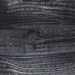 Pre Owned Prada Black Raffia Raffia Chain Strap Hobo Bag