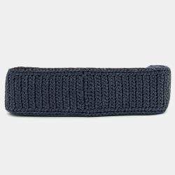 Pre Owned Prada Black Raffia Raffia Chain Strap Hobo Bag