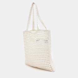 Pre Owned Prada White Raffia raffia shoulder bag