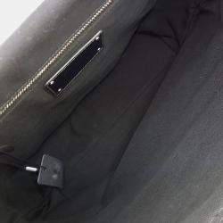 Pre Owned Prada Black Brown Canvas Canappa Legno Shopper Bag