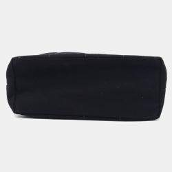 Pre Owned Prada Black Brown Canvas Canappa Legno Shopper Bag